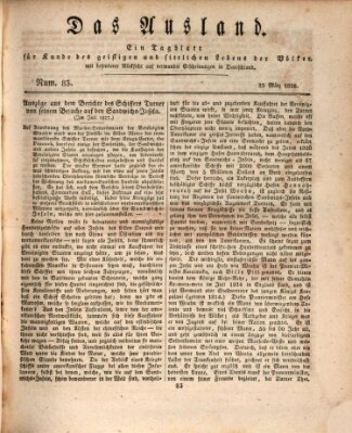 Das Ausland Sonntag 23. März 1828