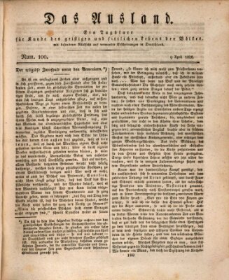 Das Ausland Mittwoch 9. April 1828