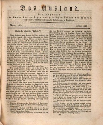 Das Ausland Freitag 11. April 1828