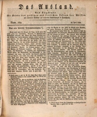 Das Ausland Freitag 18. April 1828