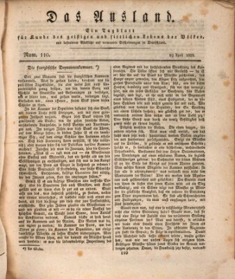 Das Ausland Samstag 19. April 1828