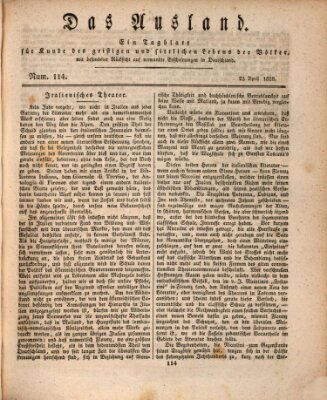 Das Ausland Mittwoch 23. April 1828