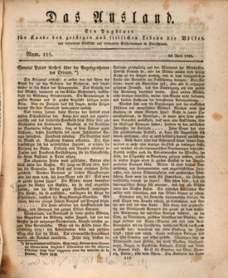 Das Ausland Donnerstag 24. April 1828