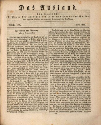 Das Ausland Sonntag 1. Juni 1828