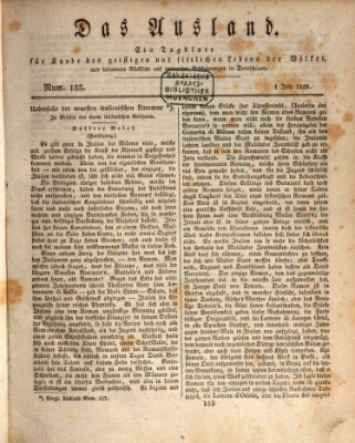 Das Ausland Dienstag 1. Juli 1828