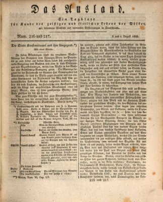 Das Ausland Sonntag 3. August 1828