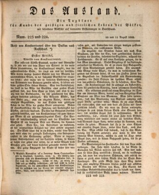 Das Ausland Sonntag 10. August 1828