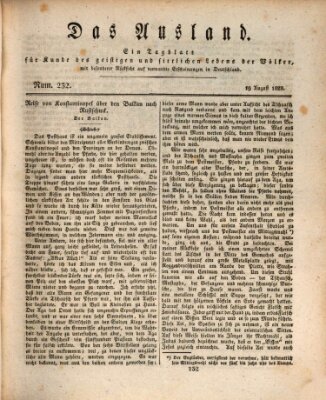 Das Ausland Dienstag 19. August 1828