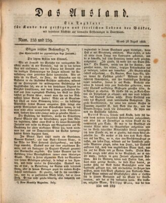 Das Ausland Dienstag 26. August 1828