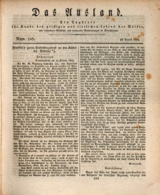 Das Ausland Samstag 30. August 1828