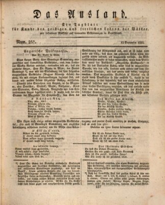 Das Ausland Samstag 13. September 1828