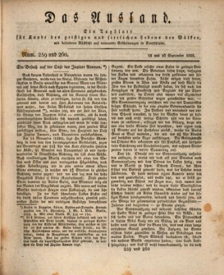 Das Ausland Montag 15. September 1828