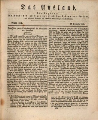 Das Ausland Mittwoch 17. September 1828