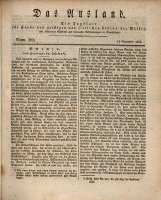 Das Ausland Donnerstag 18. September 1828