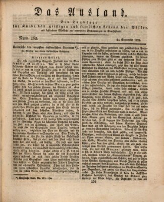 Das Ausland Mittwoch 24. September 1828