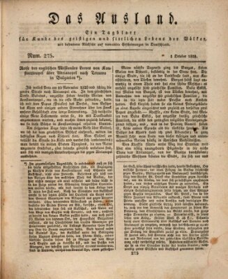 Das Ausland Mittwoch 1. Oktober 1828