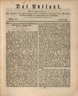 Das Ausland Freitag 3. Oktober 1828