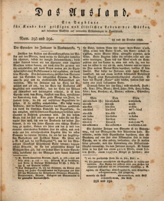 Das Ausland Montag 20. Oktober 1828