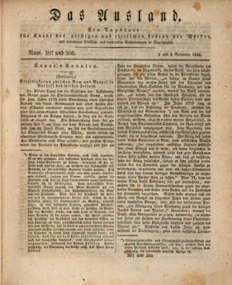 Das Ausland Sonntag 2. November 1828