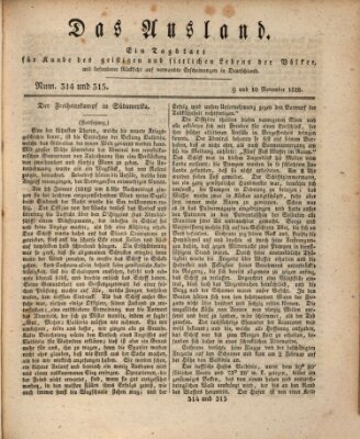 Das Ausland Montag 10. November 1828