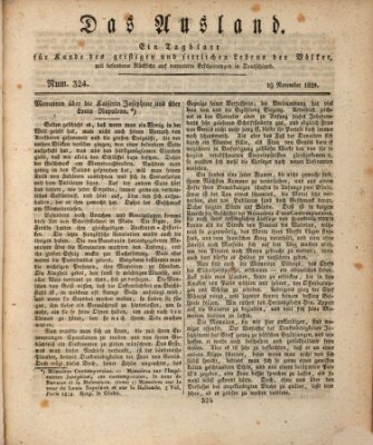 Das Ausland Mittwoch 19. November 1828