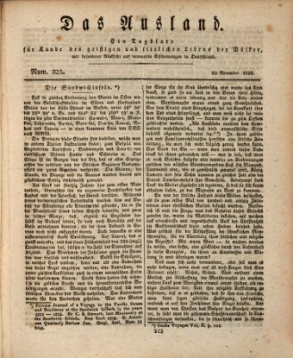 Das Ausland Donnerstag 20. November 1828