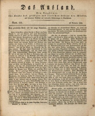 Das Ausland Mittwoch 26. November 1828