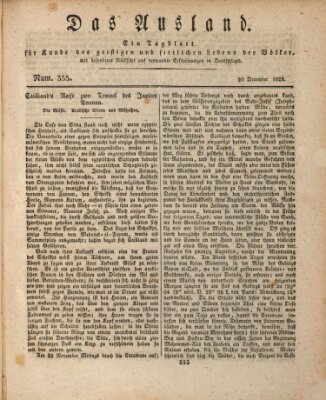 Das Ausland Samstag 20. Dezember 1828