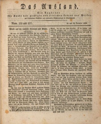 Das Ausland Sonntag 21. Dezember 1828