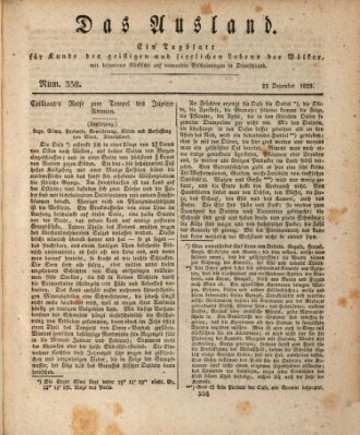 Das Ausland Dienstag 23. Dezember 1828