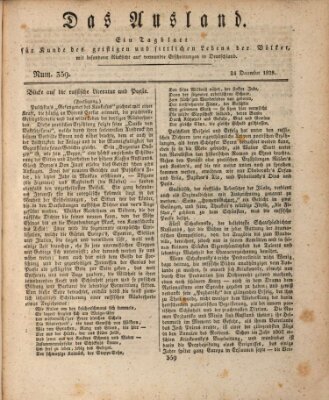 Das Ausland Mittwoch 24. Dezember 1828