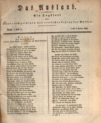 Das Ausland Freitag 2. Januar 1829