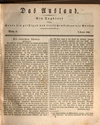 Das Ausland Dienstag 6. Januar 1829