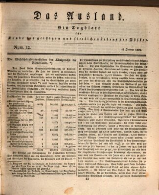 Das Ausland Montag 12. Januar 1829