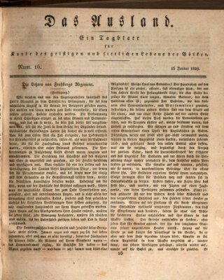 Das Ausland Freitag 16. Januar 1829