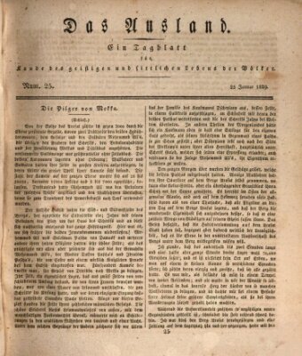 Das Ausland Sonntag 25. Januar 1829