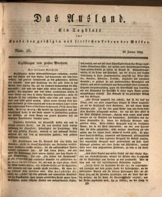 Das Ausland Montag 26. Januar 1829