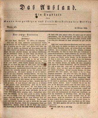 Das Ausland Sonntag 15. Februar 1829