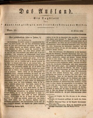 Das Ausland Samstag 21. Februar 1829