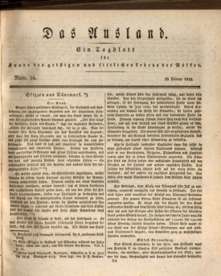 Das Ausland Montag 23. Februar 1829