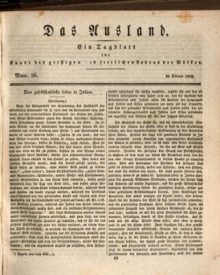 Das Ausland Mittwoch 25. Februar 1829