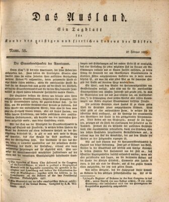 Das Ausland Freitag 27. Februar 1829