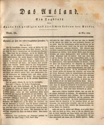 Das Ausland Mittwoch 25. März 1829