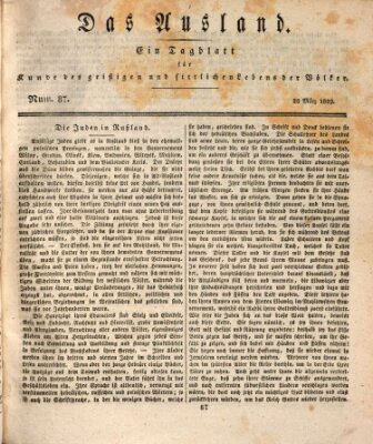 Das Ausland Samstag 28. März 1829