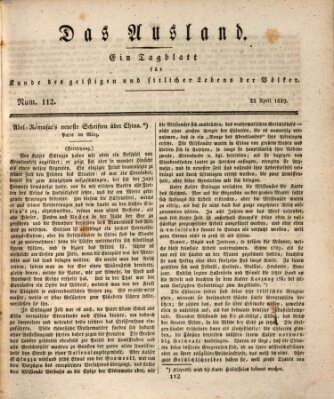 Das Ausland Mittwoch 22. April 1829