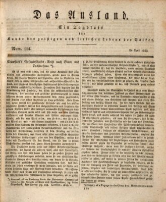 Das Ausland Freitag 24. April 1829