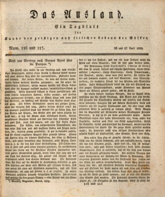 Das Ausland Montag 27. April 1829