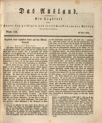 Das Ausland Dienstag 28. April 1829