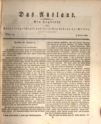 Das Ausland Samstag 9. Januar 1830