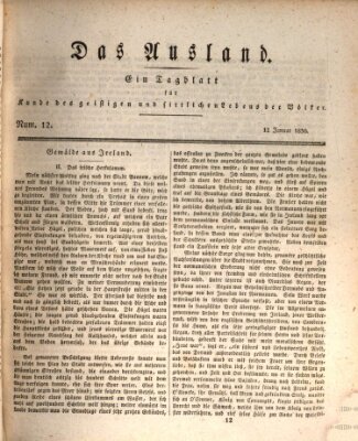 Das Ausland Dienstag 12. Januar 1830